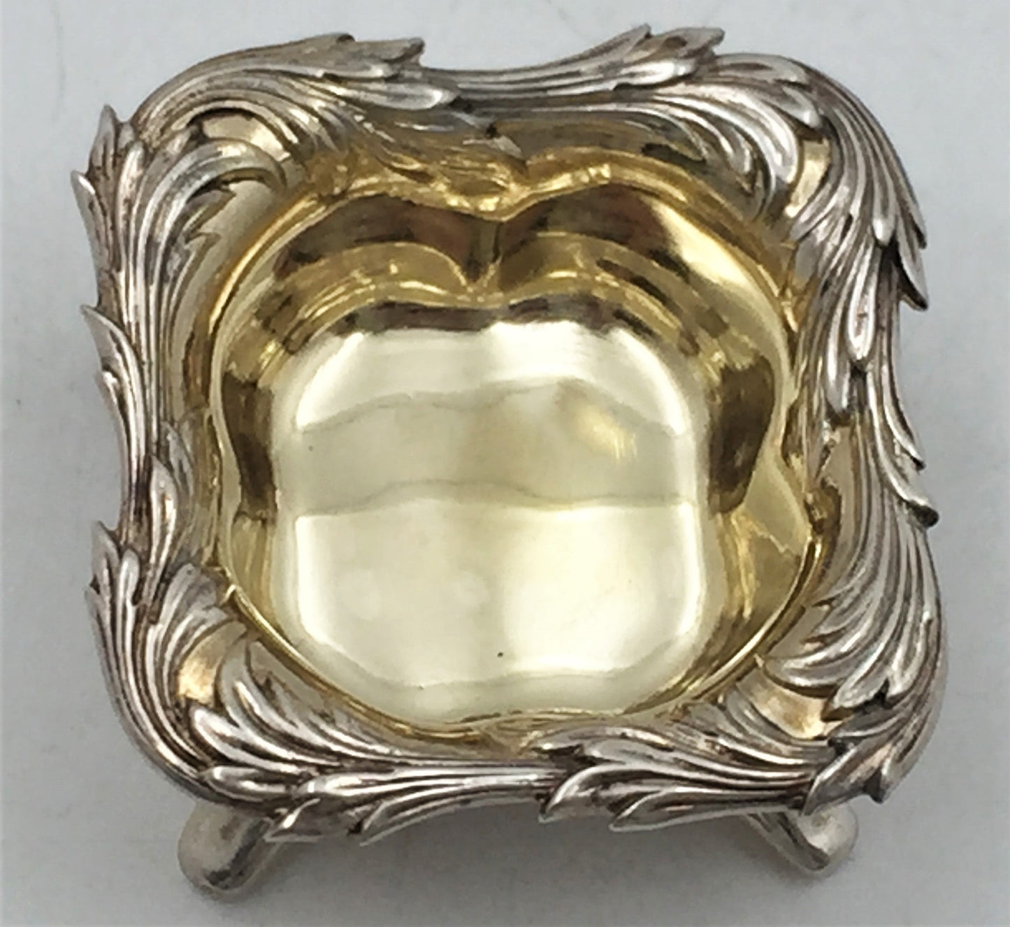 Tiffany & Co. Sterling Silver 1879 Chrysanthemum Pattern Open Salt in Art Nouveau Style