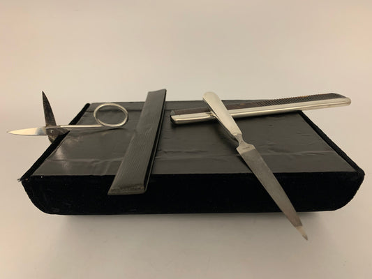 Tiffany & Co. Sterling Silver Grooming Set with Scissors, Nail File, and Comb